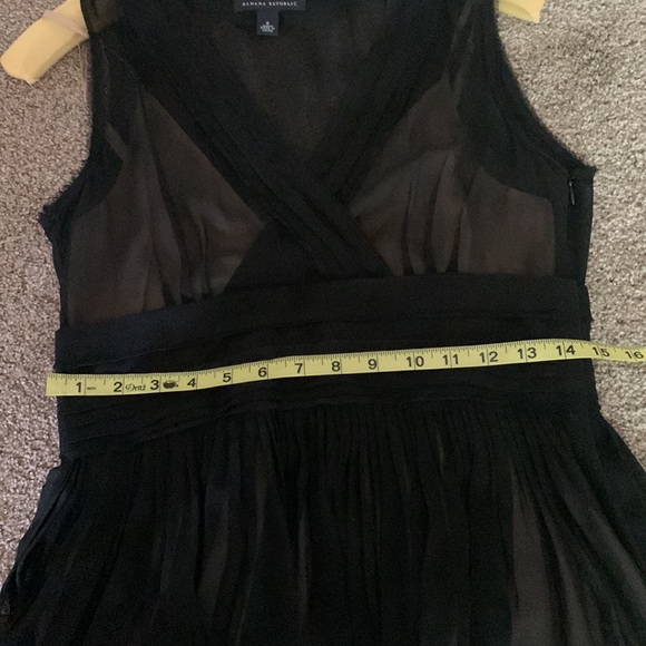 Banana Republic sheer black dress with nude slip, size 6 - Picture 7 of 9